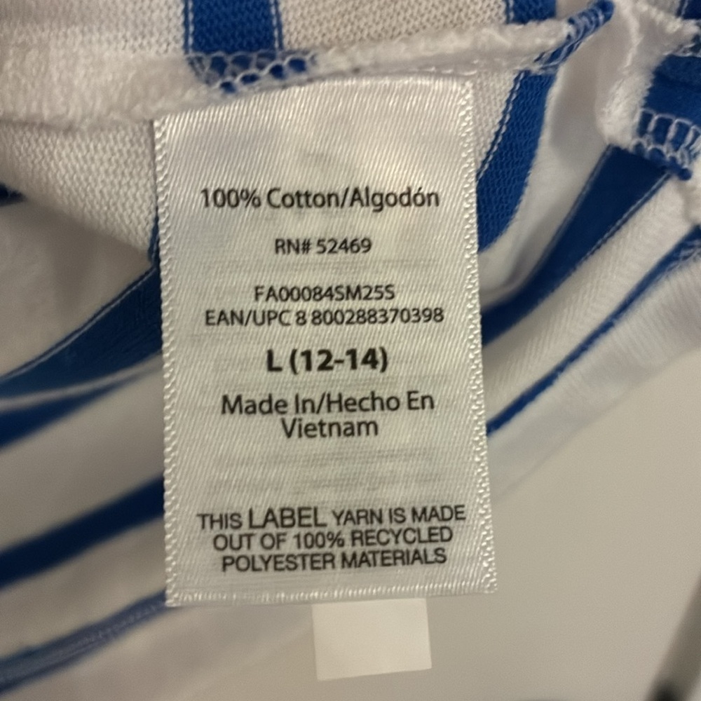Striped Blue and White Cap-Sleeve Tee - Brand: - Picture 6 of 6